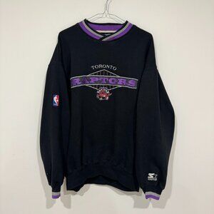 Vintage 1990s Toronto Raptors NBA Basketball Embroidered Stitched Sweatshirt L